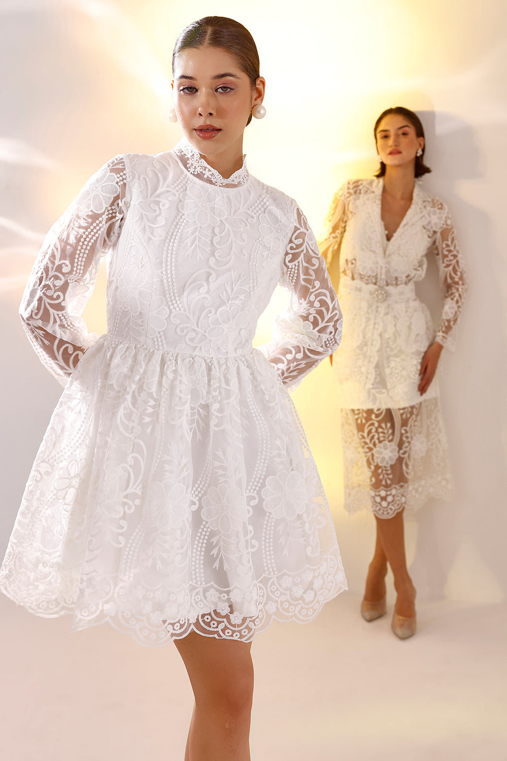 White organza mini dress