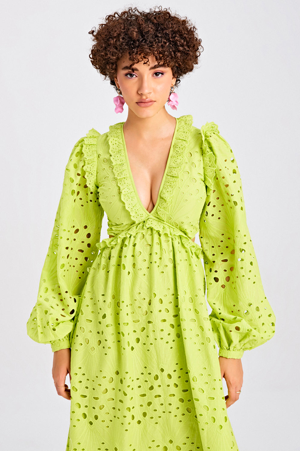 Lime Schiffli Dress