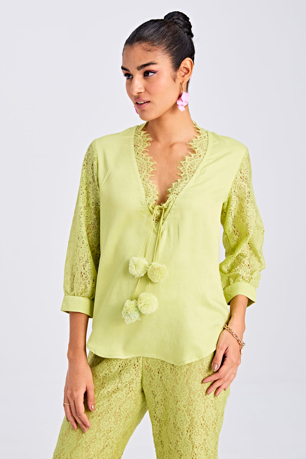 Lime Green Lace Co-ord Set