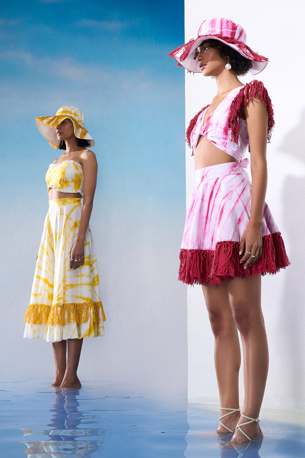 Siros Yellow Top & Skirt Set