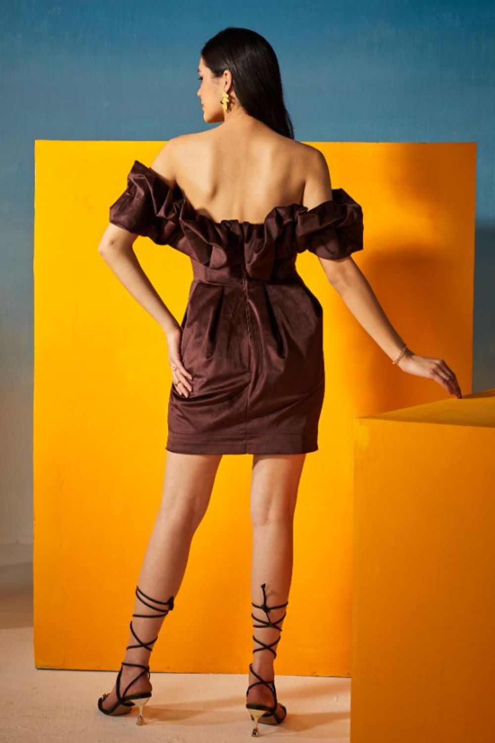 Velvet Bardot Bodycon Dress
